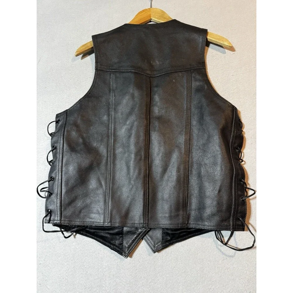 Men’s Biker Mossi Leather Vest Men's Size 40